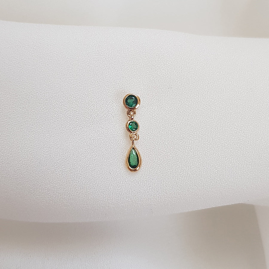 Emerald teardrop earring