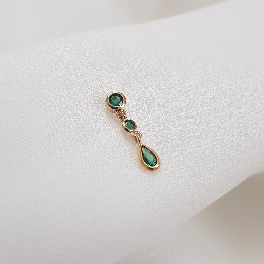 Emerald teardrop earring