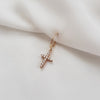 cross earring with stone gold plated hoop earring - azaliah jewelry 1 