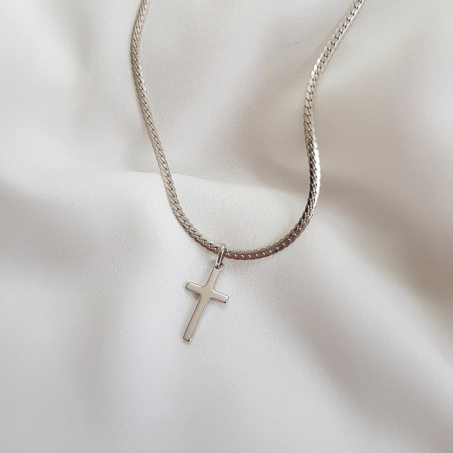 Chain cross necklace - Silver