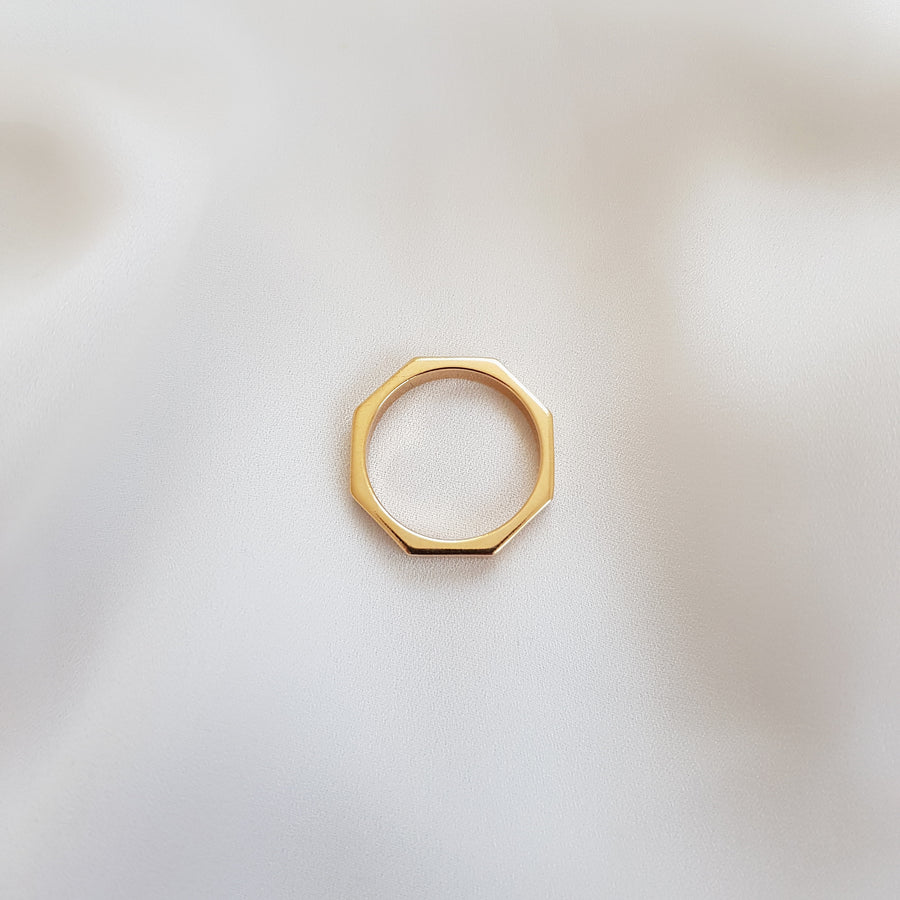 screw ring gold plated - azaliah jewelry 2