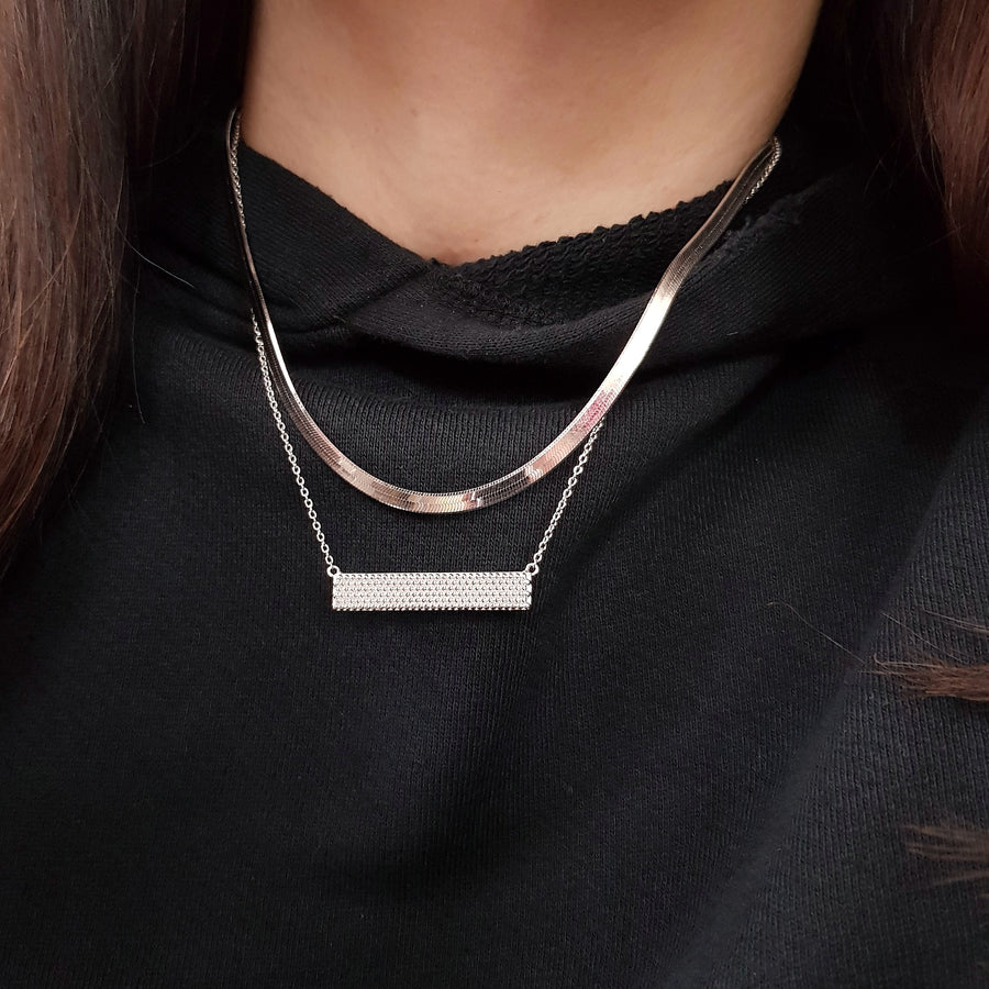 Bar necklace - Silver