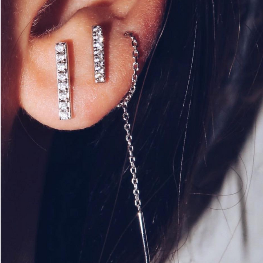 Bar earring set - Silver