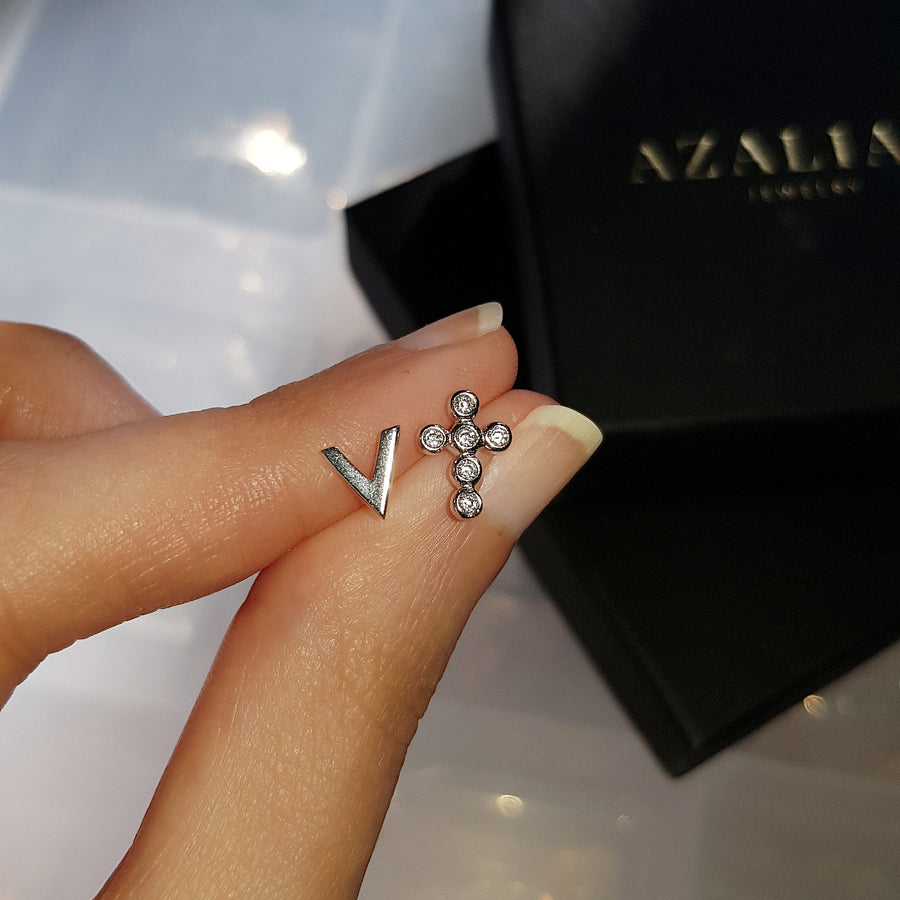 Cross earring set - Silver