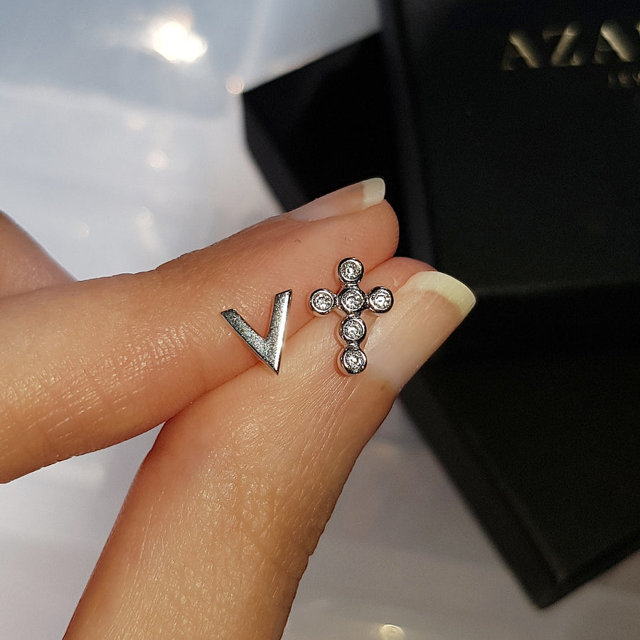 Cross earring set - Silver