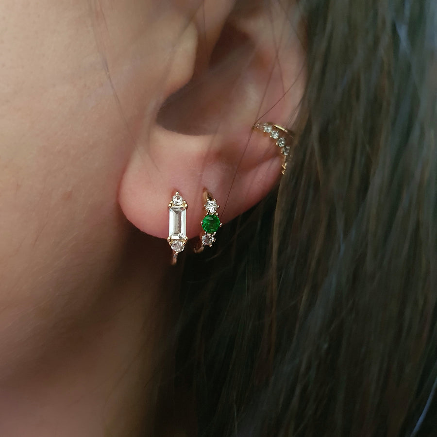 Royal emerald hoop