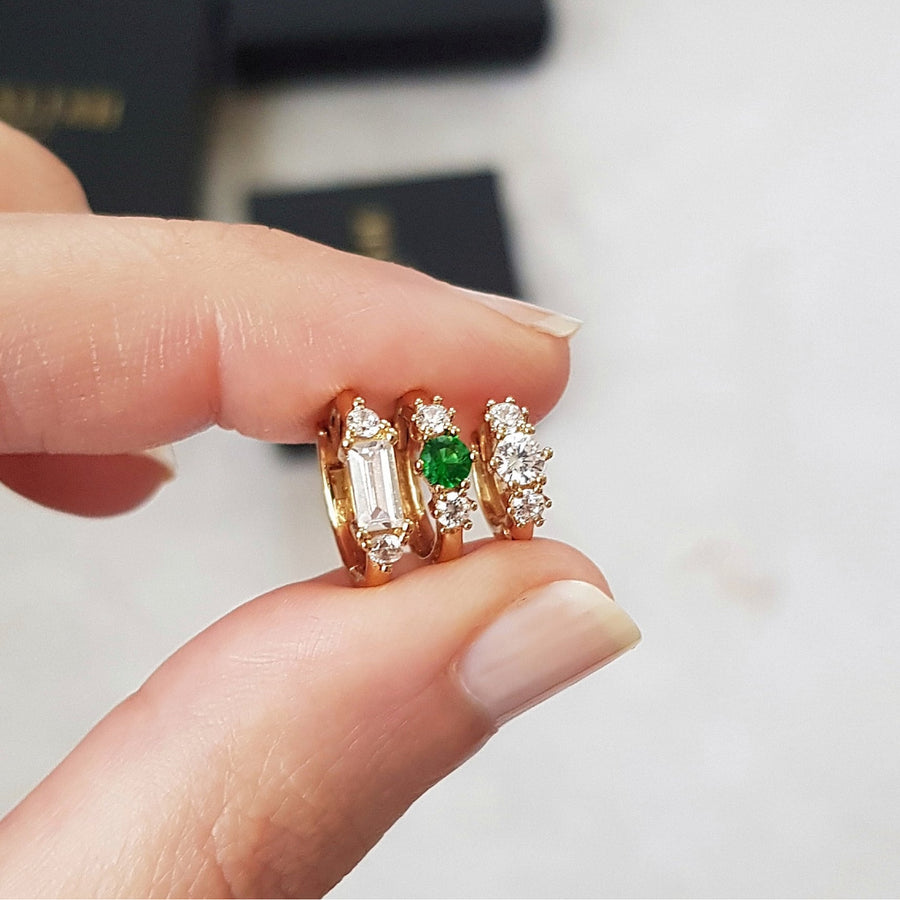 Royal emerald hoop