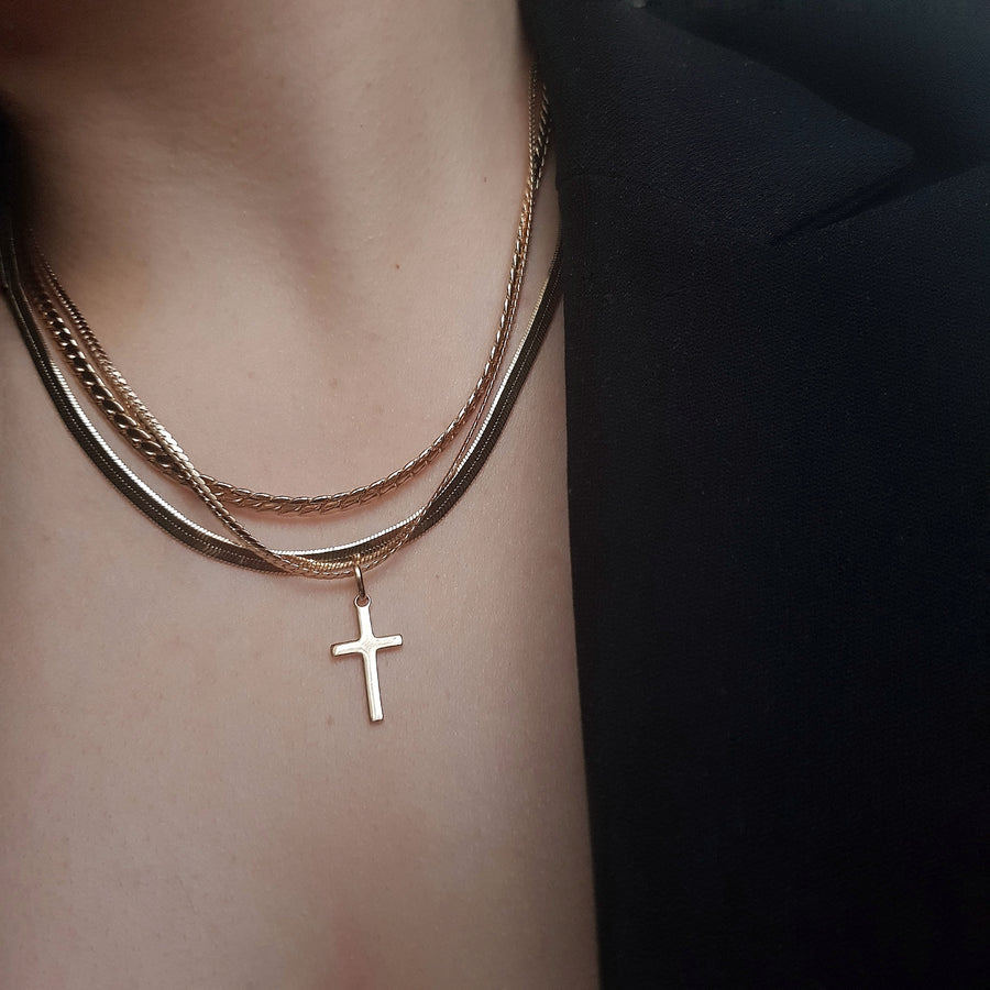 Cross necklace - Gold